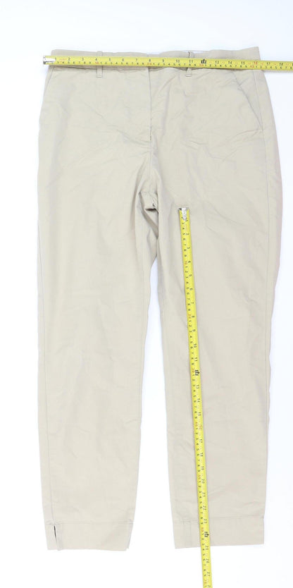 Marks and Spencer Womens Beige Chino Trousers Size 12 Regular