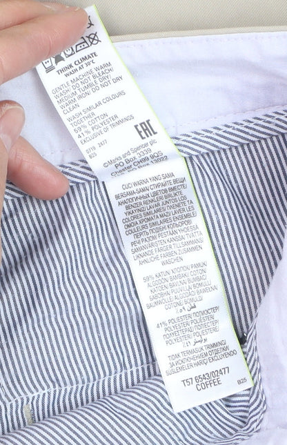 Marks and Spencer Womens Beige Chino Trousers Size 12 Regular