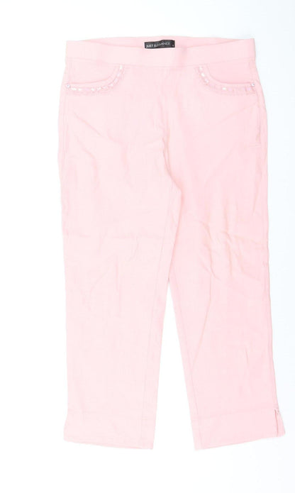Just Elegance Women's Pink Capri Leggings Size 12 Stretch Cotton