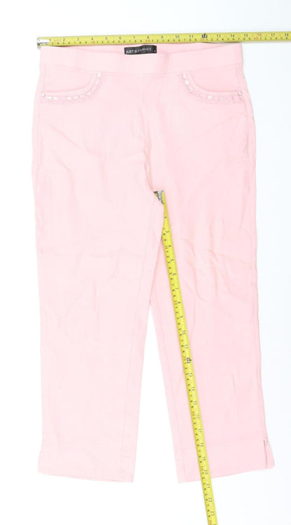 Just Elegance Women's Pink Capri Leggings Size 12 Stretch Cotton
