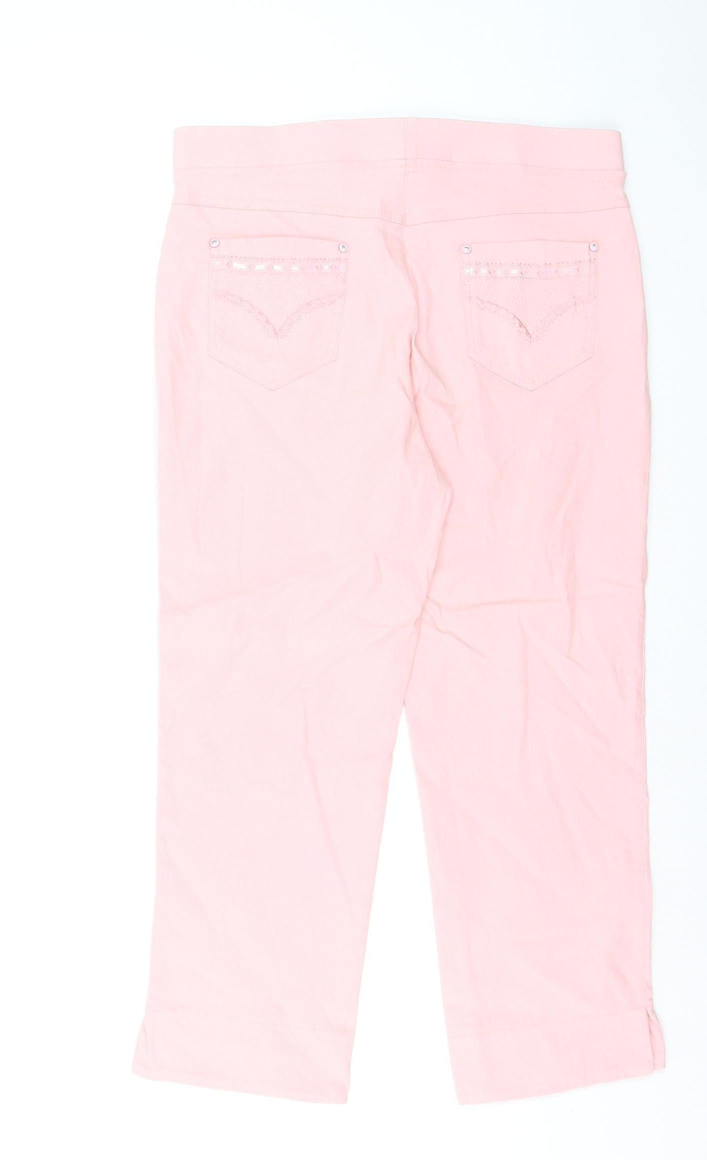 Just Elegance Women's Pink Capri Leggings Size 12 Stretch Cotton