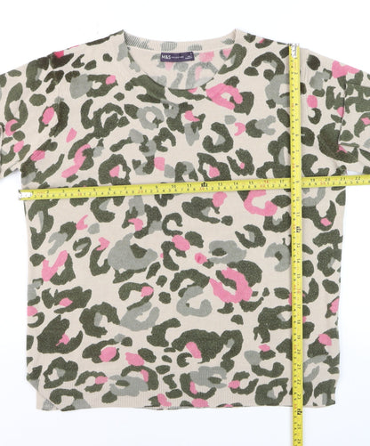 Marks and Spencer Women Multicoloured Animal Print Jumper Size 16