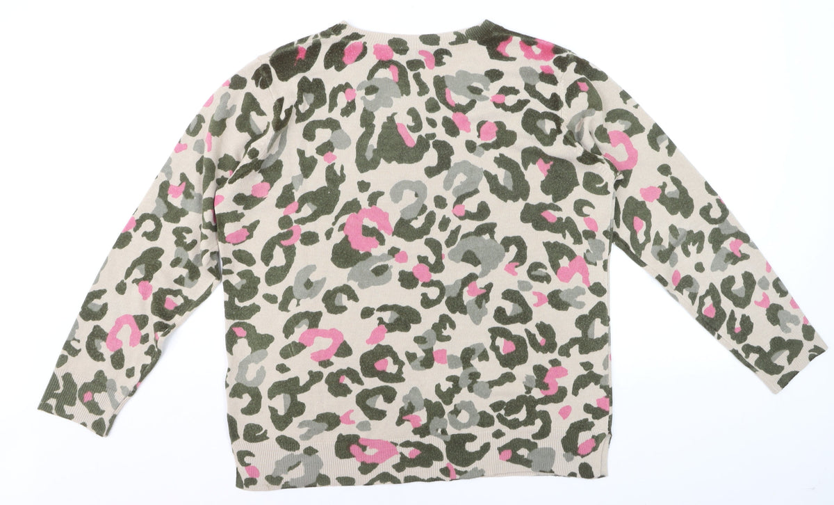 Marks and Spencer Women Multicoloured Animal Print Jumper Size 16