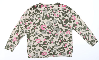 Marks and Spencer Women Multicoloured Animal Print Jumper Size 16