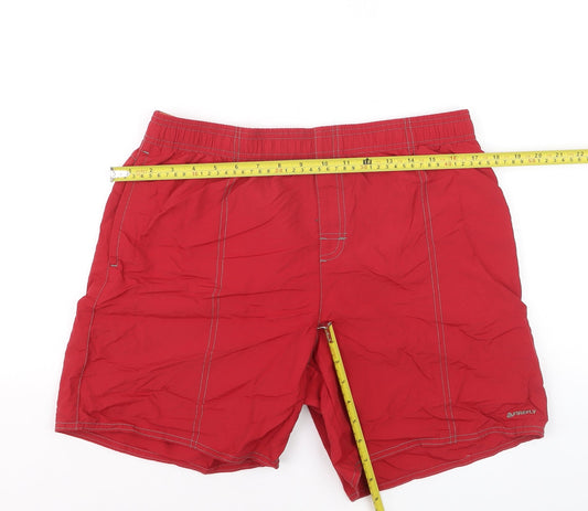 Firefly Mens Red Swim Shorts Medium Elastic Waist Quick Dry