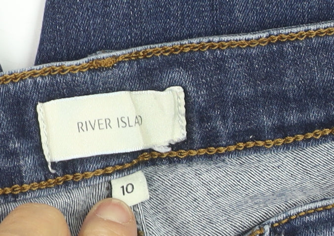 River Island Womens Blue Size 10 Skinny Distressed Stretch Jeans