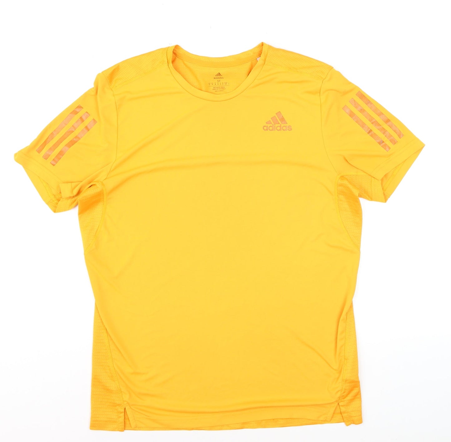 Adidas Men's Yellow Running T-Shirt M Moisture Wicking Active Top