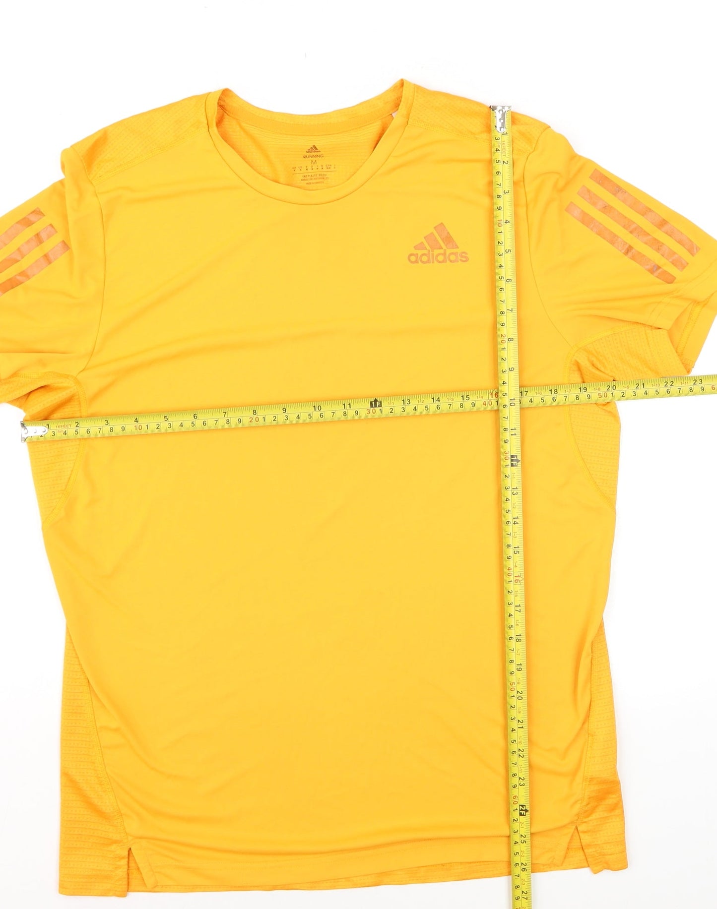 Adidas Men's Yellow Running T-Shirt M Moisture Wicking Active Top