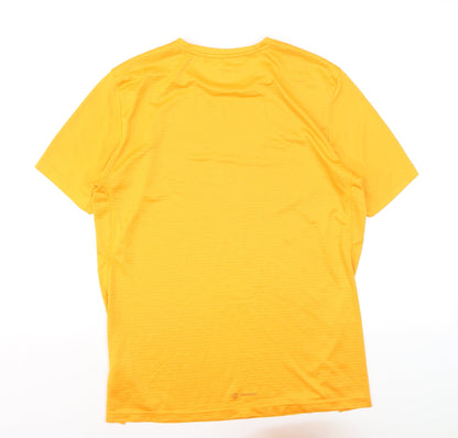 Adidas Men's Yellow Running T-Shirt M Moisture Wicking Active Top