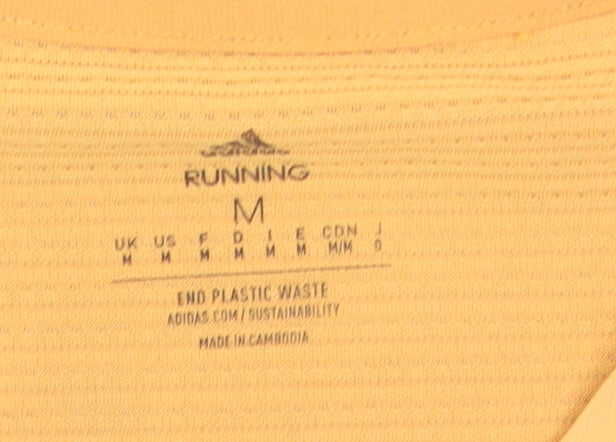 Adidas Men's Yellow Running T-Shirt M Moisture Wicking Active Top