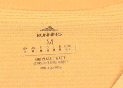 Adidas Men's Yellow Running T-Shirt M Moisture Wicking Active Top