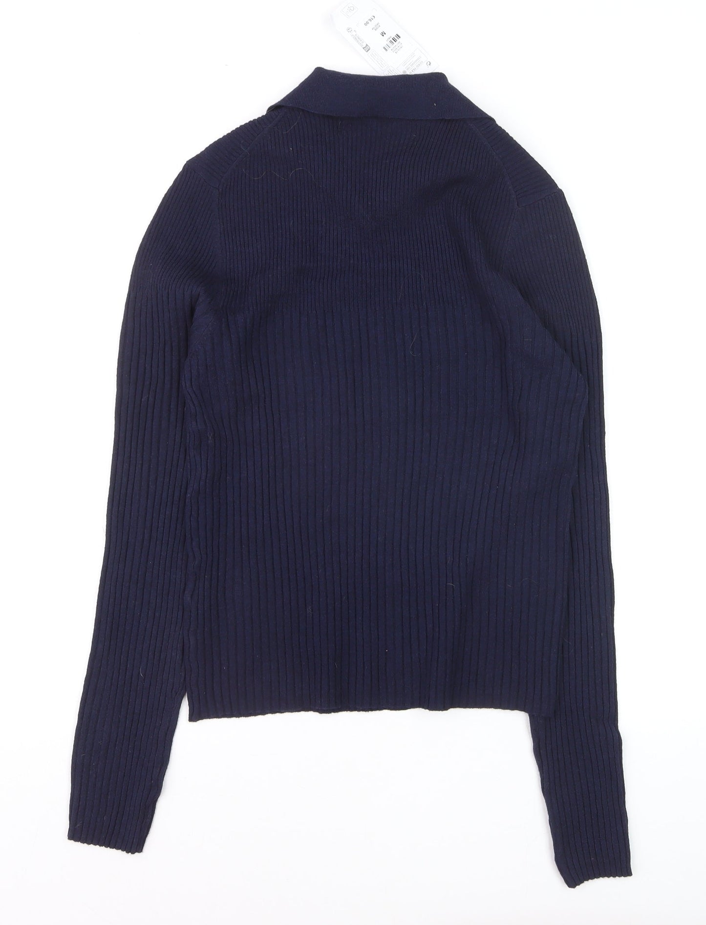 Primark Women's Blue Collared Button Cardigan Jumper Size M