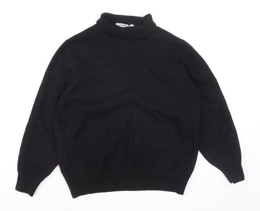 Jaeger Women's Black Roll Neck Merino Wool Jumper Size 12