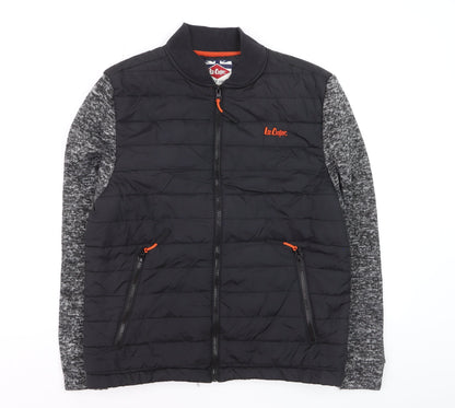 Lee Cooper Men's Black Quilted Bomber Jacket M