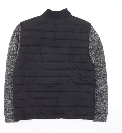 Lee Cooper Men's Black Quilted Bomber Jacket M