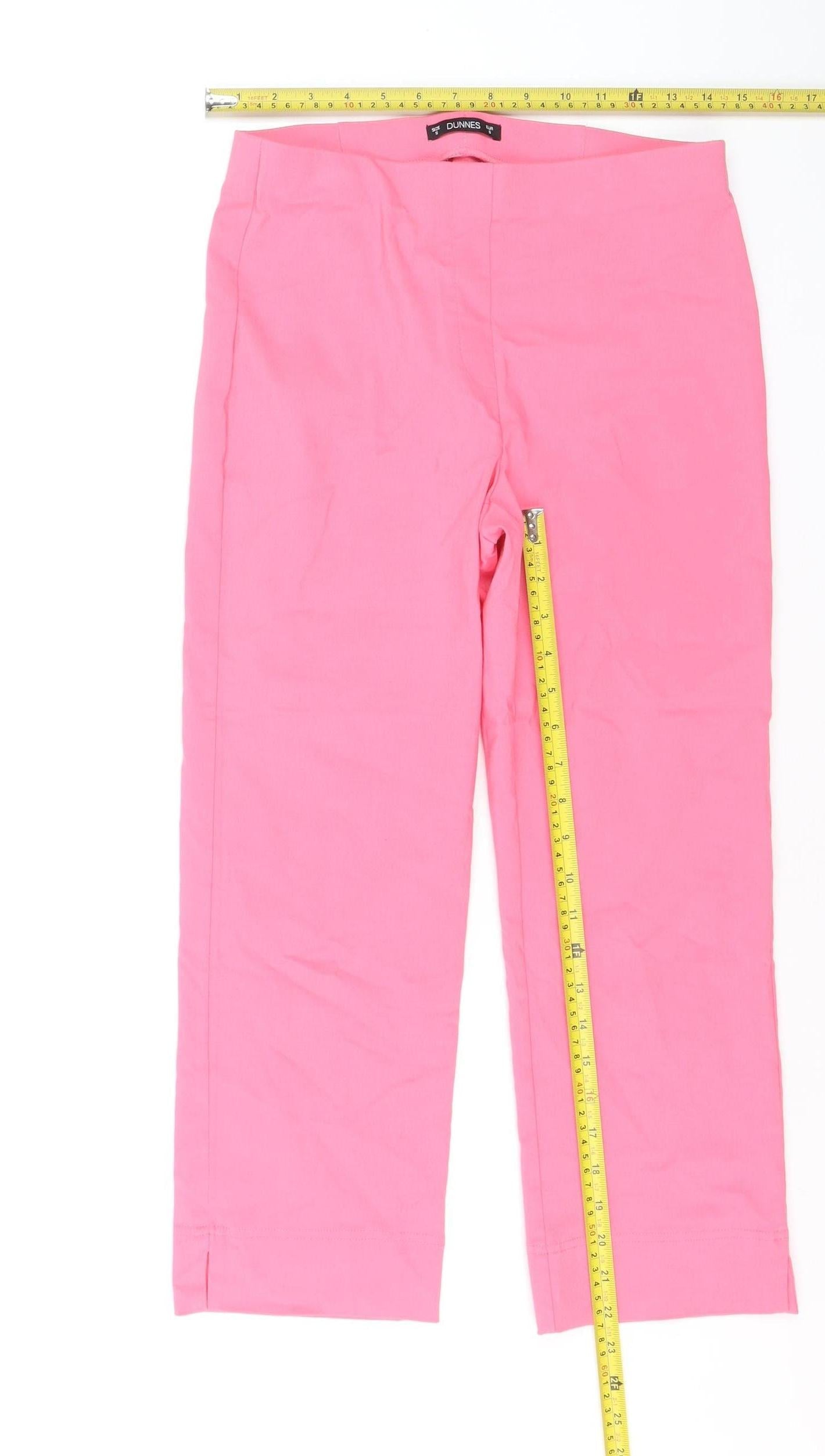 Dunnes Women’s Pink Cropped Slim Fit Stretch Trousers Size S