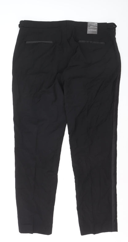 Marks and Spencer Autograph Black Wool Blend Tailored Women's Trousers 38in Waist