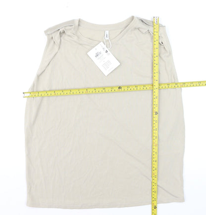 ONLY Women's Beige Sleeveless Modal Blend Tank Top Size S