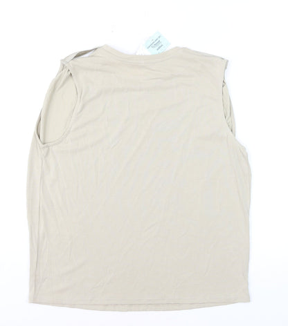 ONLY Women's Beige Sleeveless Modal Blend Tank Top Size S