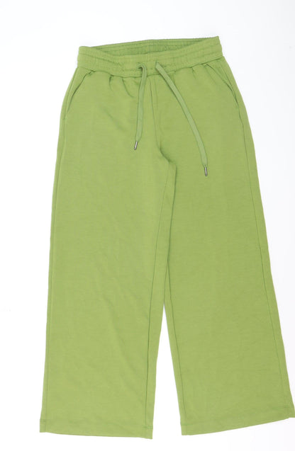 Soya Concept Women’s Green Wide-Leg Trousers Size M Cotton Blend