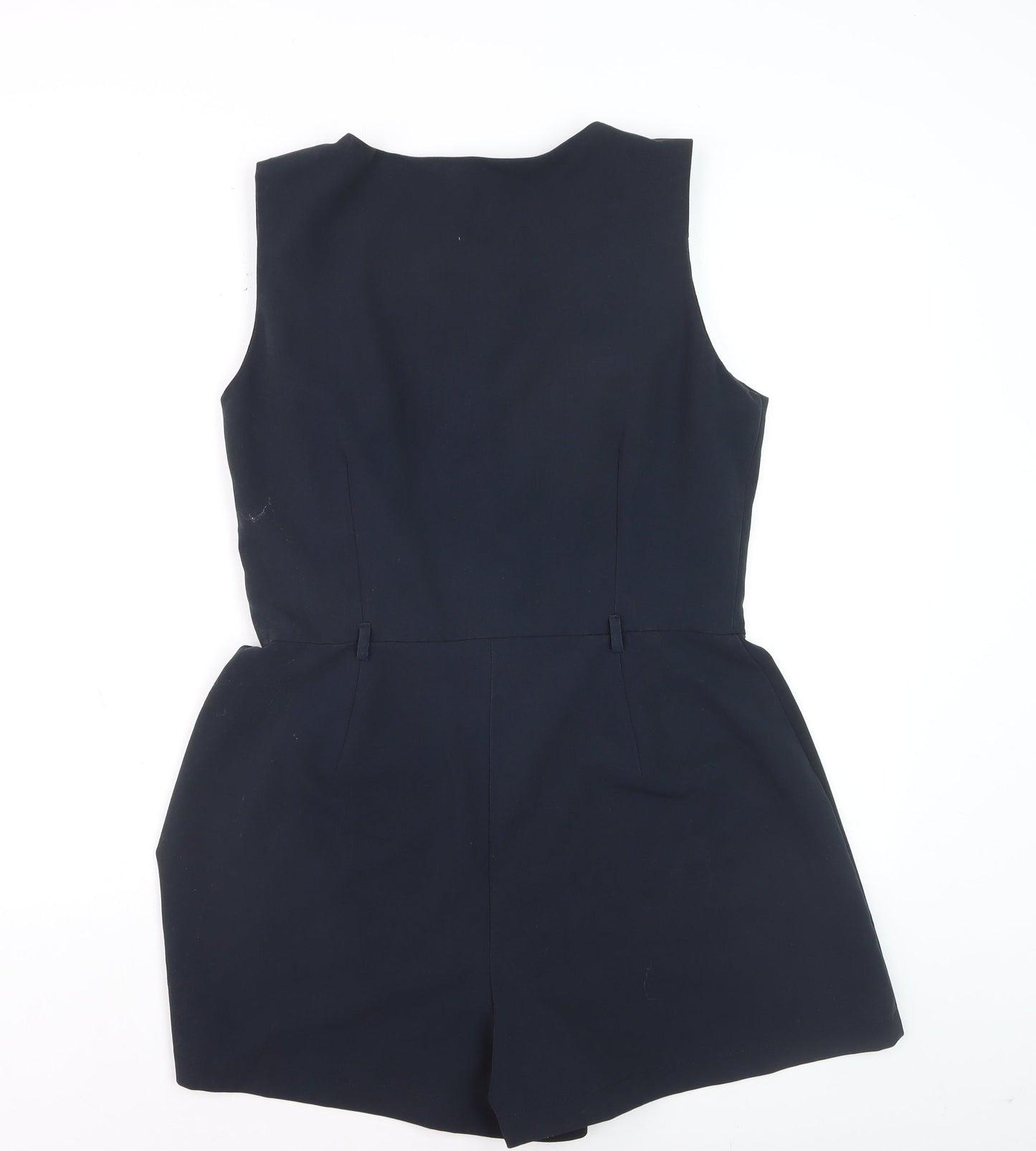 River Island Women's Blue Sleeveless Button Playsuit Size 16