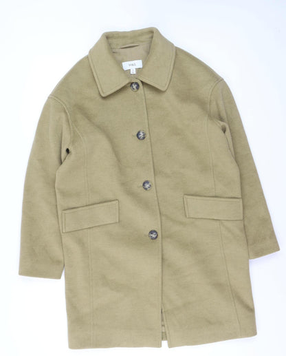 Marks and Spencer Women Beige Button Overcoat Size 10 Regular