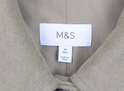 Marks and Spencer Women Beige Button Overcoat Size 10 Regular