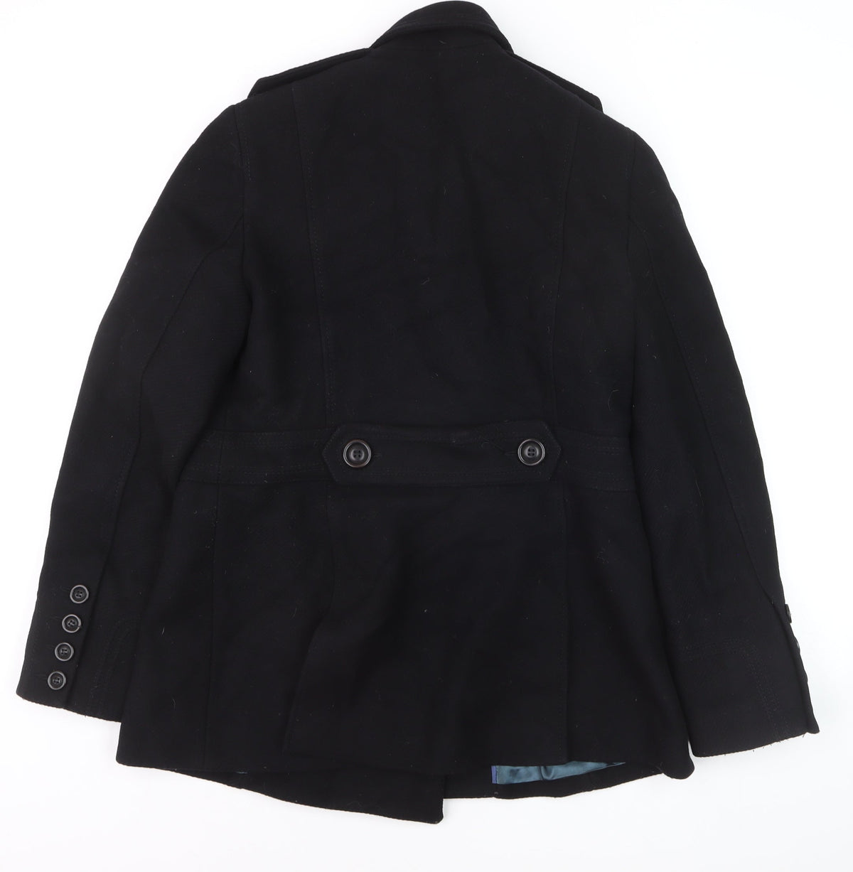 Whistles Women's Black Wool Pea Coat Size 14