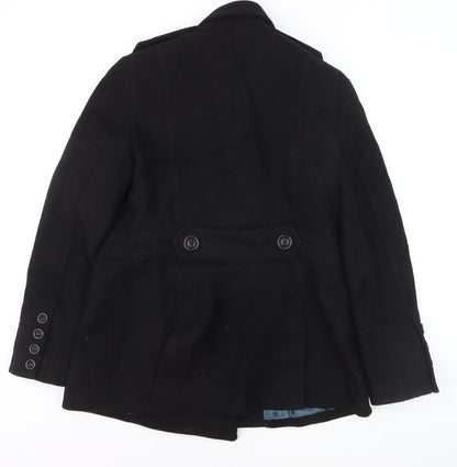 Whistles Women's Black Wool Pea Coat Size 14