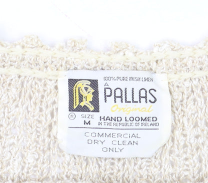Pallas Original Women Beige Linen Hand Loomed Crochet Camisole M