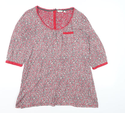 FatFace Women’s Red Floral Cotton Tunic Blouse Size 14
