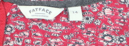 FatFace Women’s Red Floral Cotton Tunic Blouse Size 14