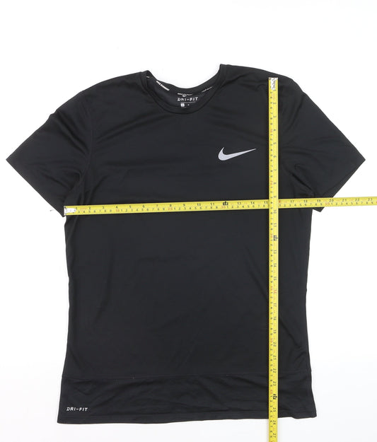 Nike Women’s Black Dri-FIT Running T-Shirt M Lightweight Athletic Top