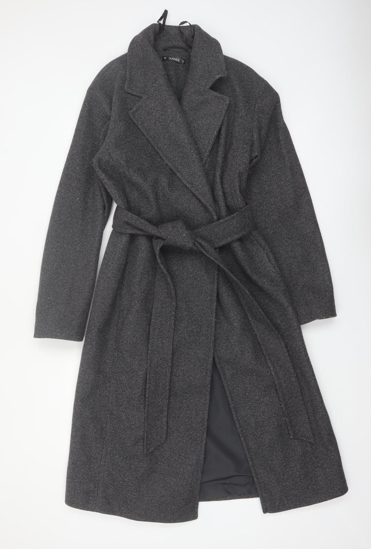 Dunnes Women Grey Long Belted Trench Coat Size S