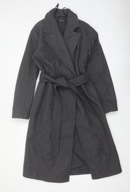 Dunnes Women Grey Long Belted Trench Coat Size S