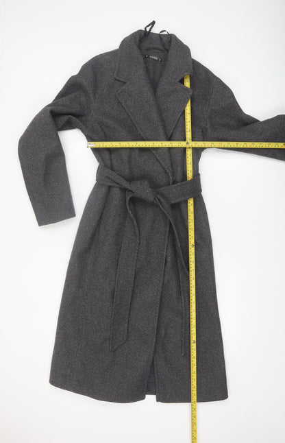 Dunnes Women Grey Long Belted Trench Coat Size S