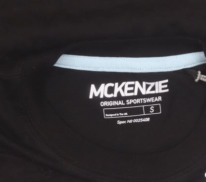McKenzie Men's Black Graphic Cotton Short Sleeve T-Shirt Size S