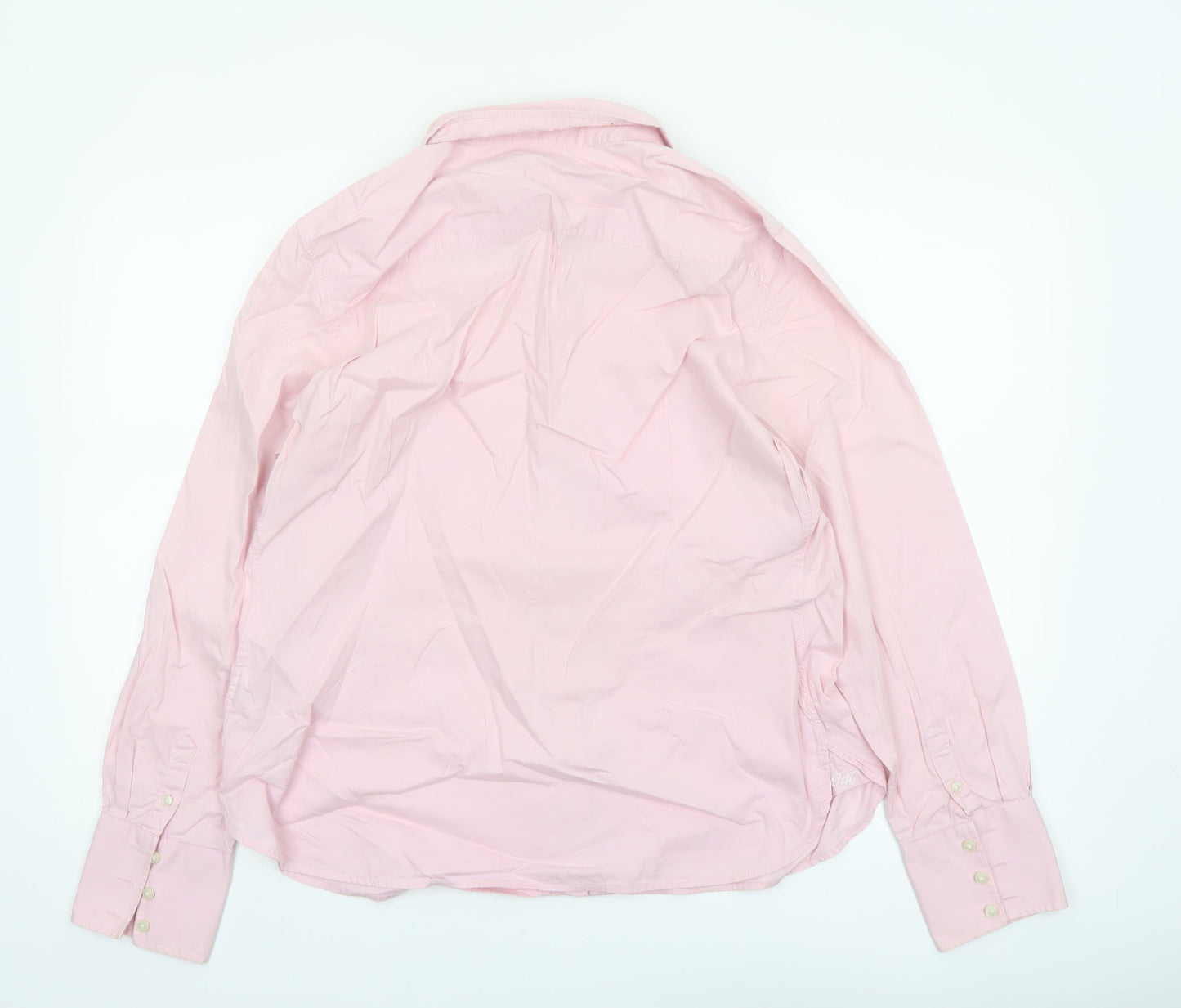 Tommy Hilfiger Women Pink XL Button-Up Long Sleeve Blouse 100% Cotton