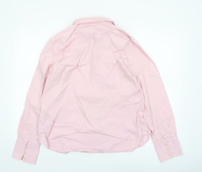Tommy Hilfiger Women Pink XL Button-Up Long Sleeve Blouse 100% Cotton