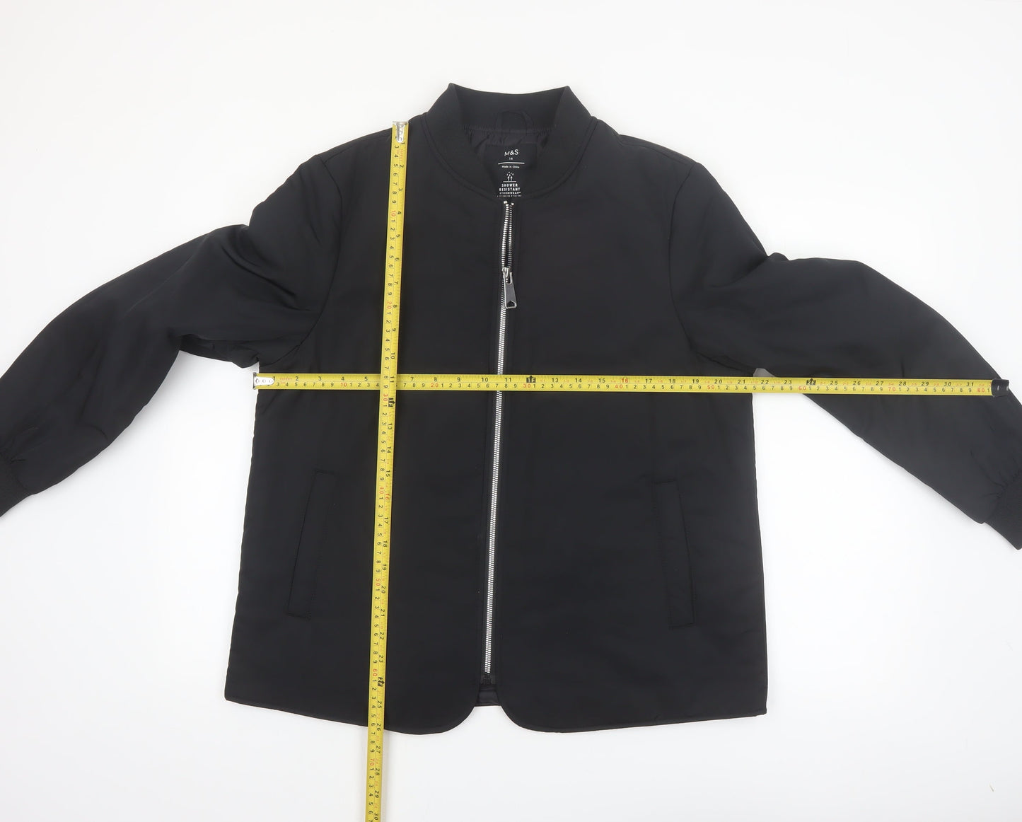 Marks and Spencer Women's Black Bomber Jacket Size 14 Stormwear