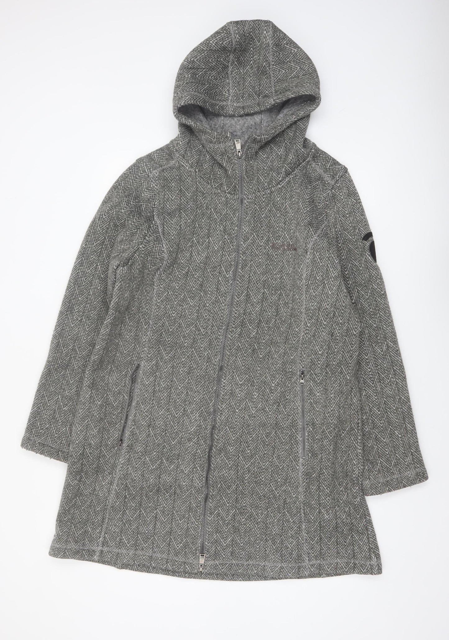 Regatta Womens Grey Hooded Mid-Length Full Zip Fleece Jacket UK 20