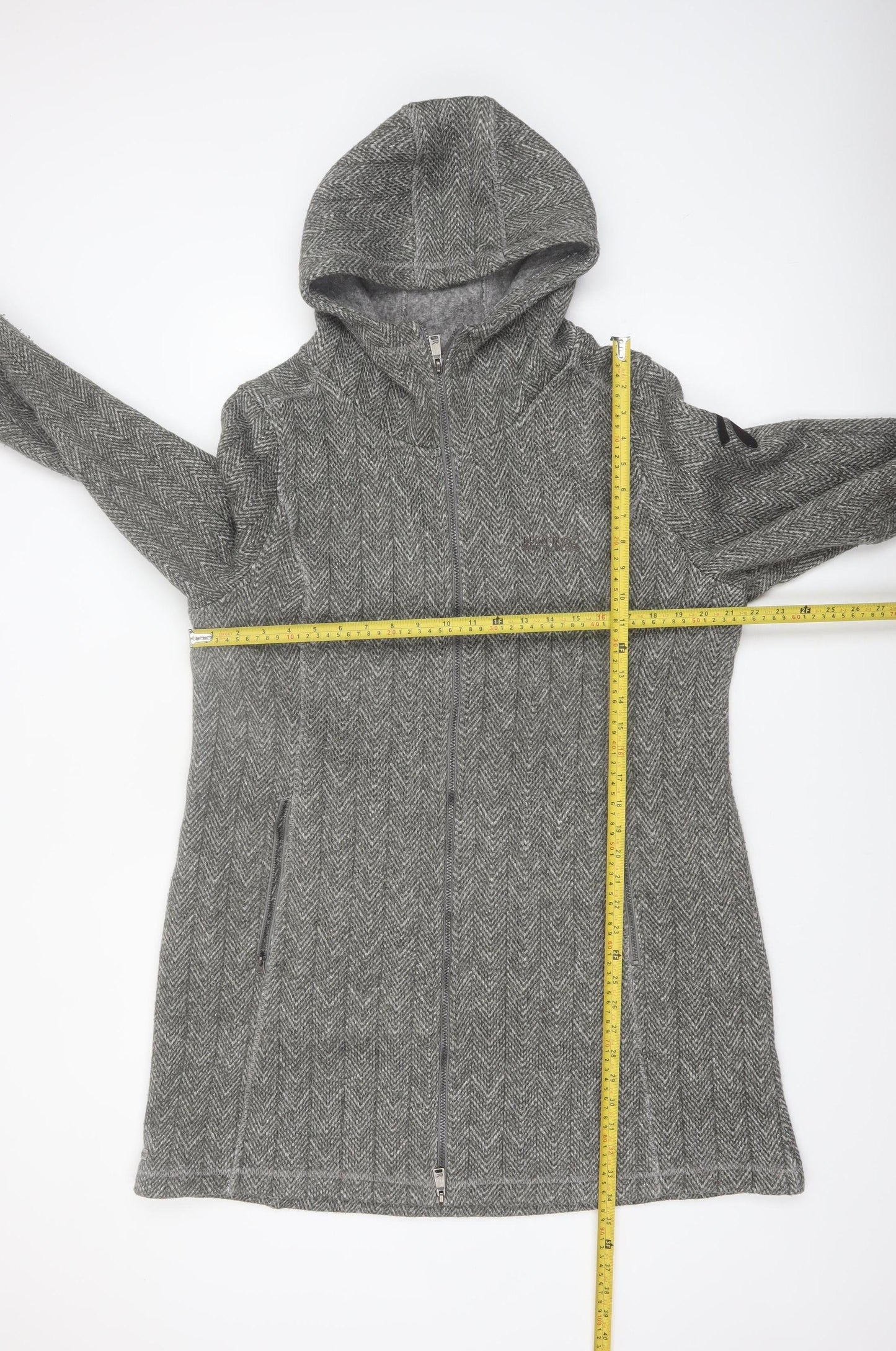 Regatta Womens Grey Hooded Mid-Length Full Zip Fleece Jacket UK 20