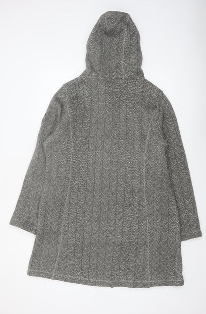 Regatta Womens Grey Hooded Mid-Length Full Zip Fleece Jacket UK 20