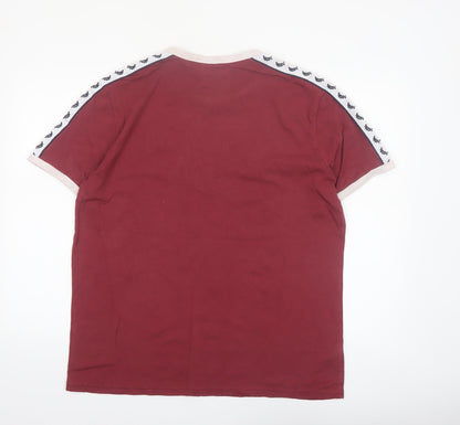 Fred Perry Men's Maroon Crew Neck Short Sleeve Sportswear T-Shirt XL