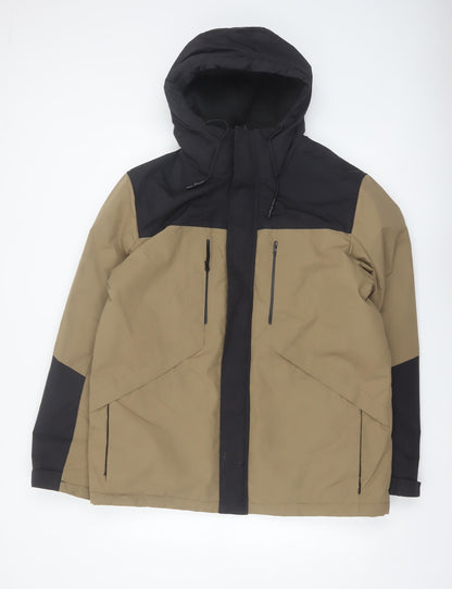 Primark Men's Brown Hooded Parka Jacket L Waterproof Thermal