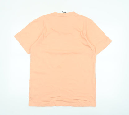 Nautica Women Orange Regular Fit Cotton Short Sleeve T-Shirt UK 10