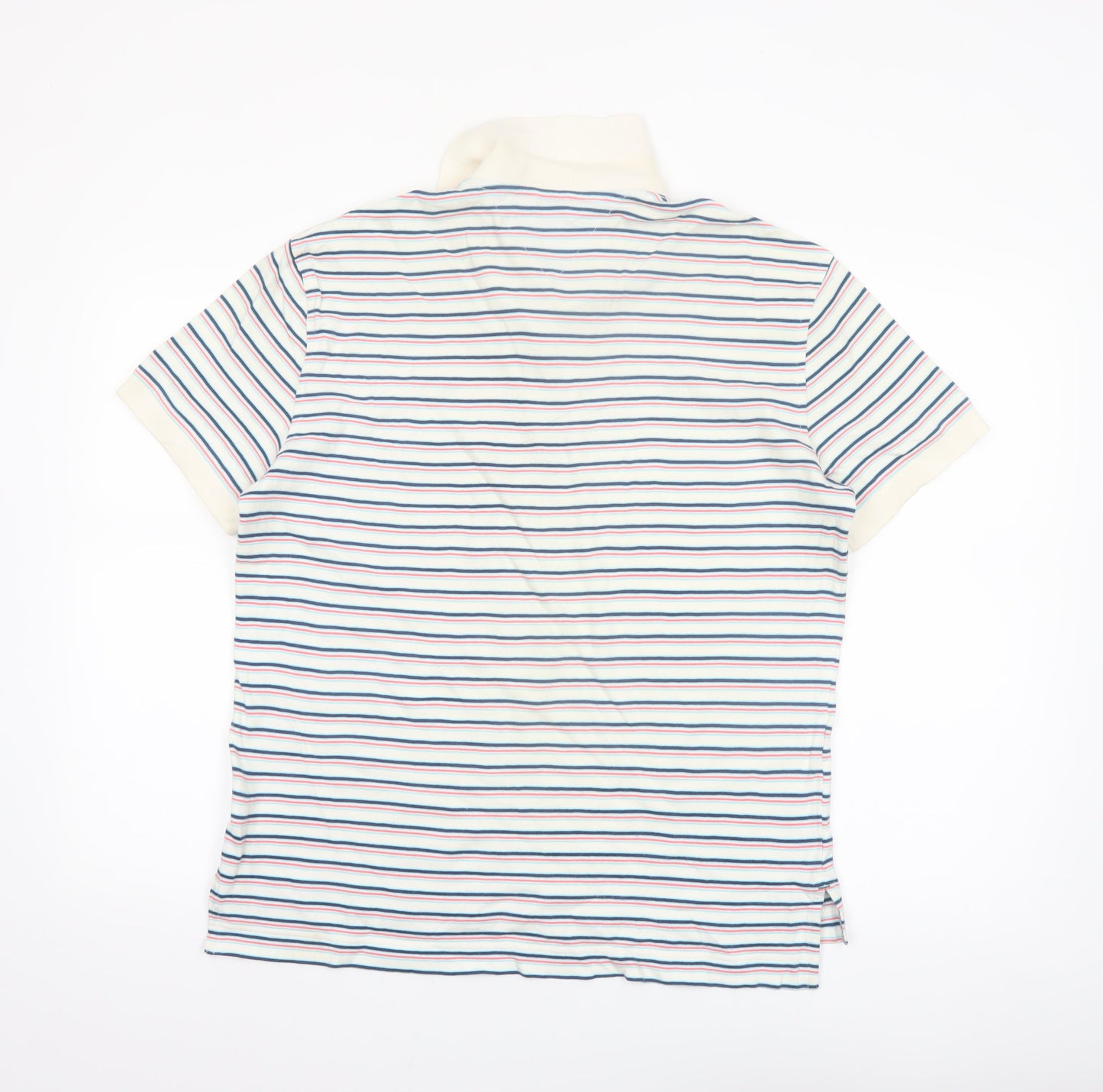 Tommy Hilfiger Men's Multicoloured Striped Cotton Polo Shirt M