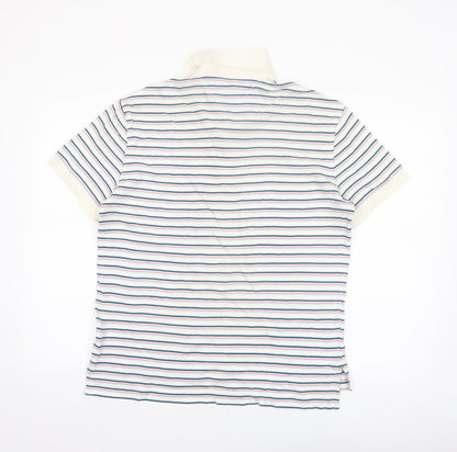 Tommy Hilfiger Men's Multicoloured Striped Cotton Polo Shirt M