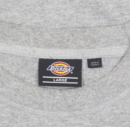 Dickies Men's Grey Crew Neck Short Sleeve T-Shirt Size L