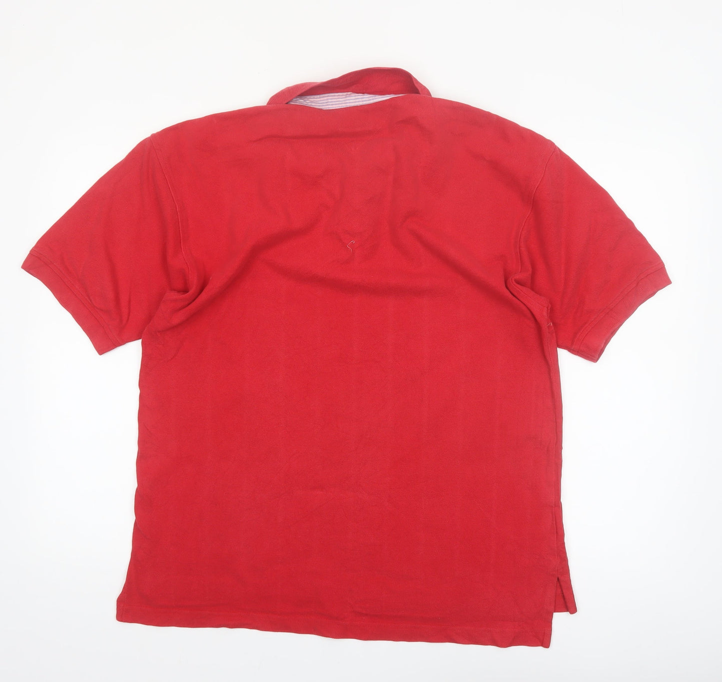 Tommy Hilfiger Men Red Cotton Polo Shirt Medium Classic Fit